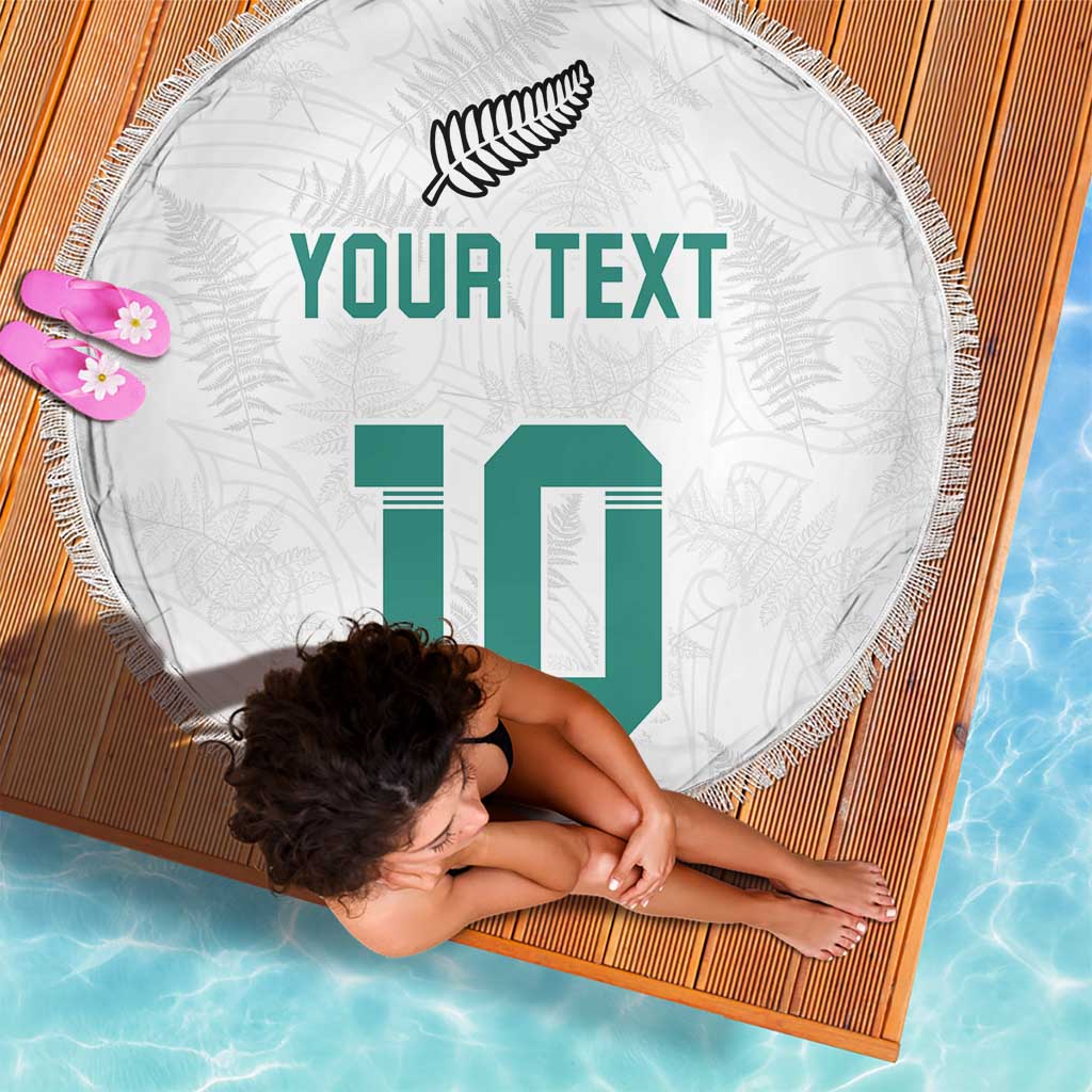 Custom New Zealand Football Beach Blanket Go All Silver Ferns - Towards World Cup 2026 LT03 - Polynesian Pride