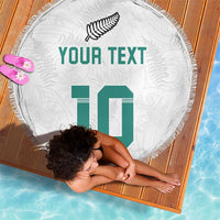 Custom New Zealand Football Beach Blanket Go All Silver Ferns - Towards World Cup 2026 LT03 - Polynesian Pride