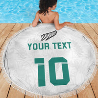Custom New Zealand Football Beach Blanket Go All Silver Ferns - Towards World Cup 2026 LT03 - Polynesian Pride