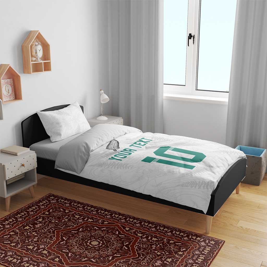 Custom New Zealand Football Bedding Set Go All Silver Ferns - Towards World Cup 2026