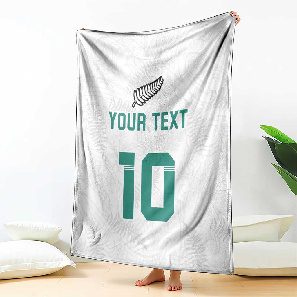 Custom New Zealand Football Blanket Go All Silver Ferns - Towards World Cup 2026 LT03 - Polynesian Pride