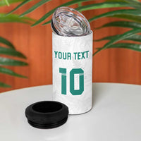 Custom New Zealand Football 4 in 1 Can Cooler Tumbler Go All Silver Ferns - Towards World Cup 2026 LT03 - Polynesian Pride
