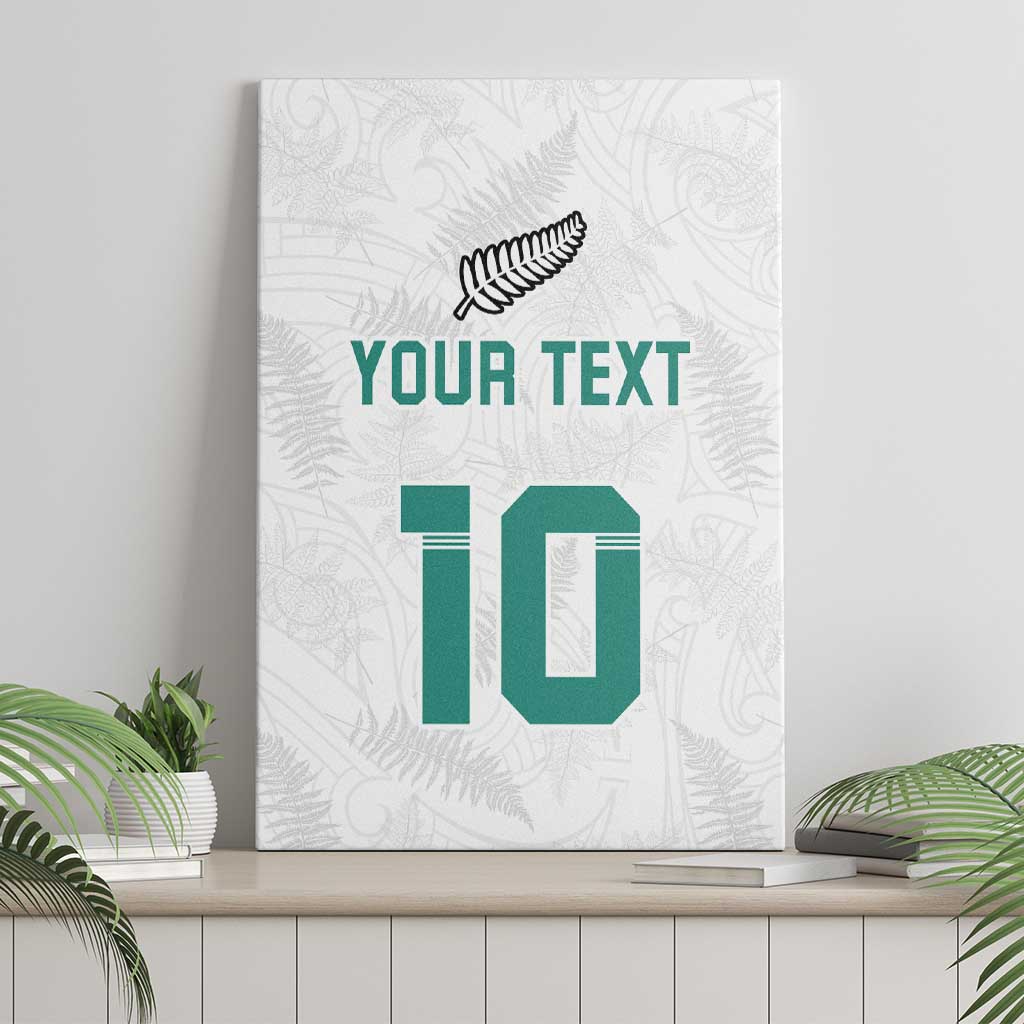 Custom New Zealand Football Canvas Wall Art Go All Silver Ferns - Towards World Cup 2026 LT03 - Polynesian Pride