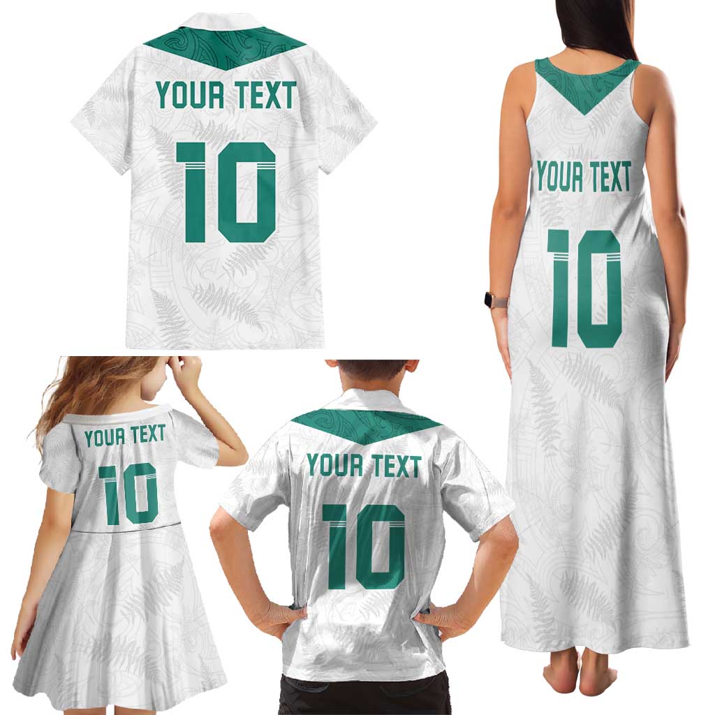 Custom New Zealand Football Family Matching Tank Maxi Dress and Hawaiian Shirt Go All Silver Ferns - Towards World Cup 2026 LT03 - Polynesian Pride