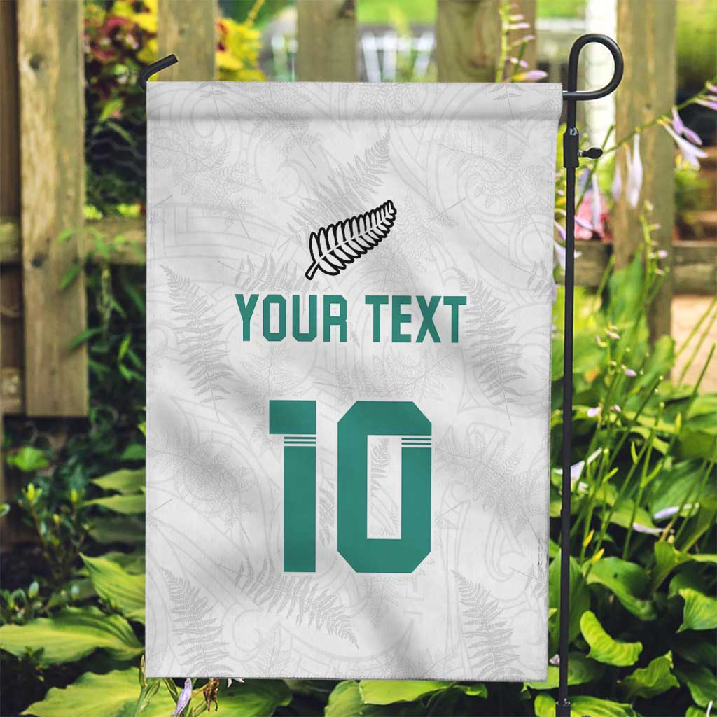 Custom New Zealand Football Garden Flag Go All Silver Ferns - Towards World Cup 2026 LT03 Garden Flag White - Polynesian Pride