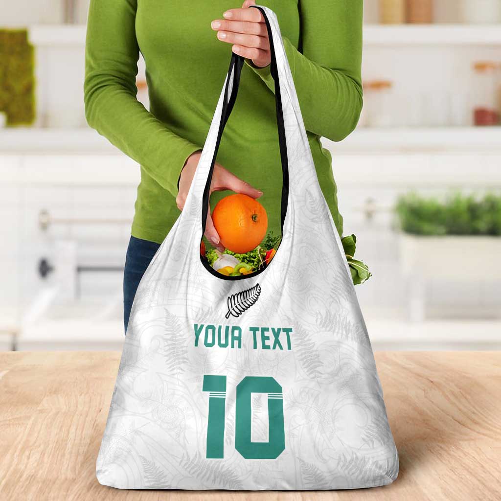Custom New Zealand Football Grocery Bag Go All Silver Ferns - Towards World Cup 2026 LT03 - Polynesian Pride