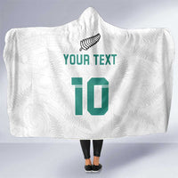 Custom New Zealand Football Hooded Blanket Go All Silver Ferns - Towards World Cup 2026 LT03 One Size White - Polynesian Pride