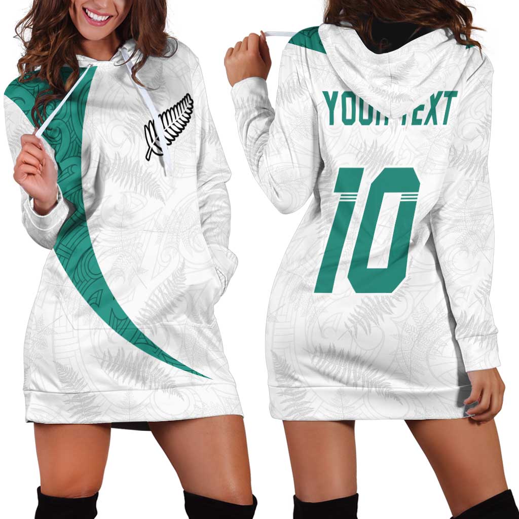 Custom New Zealand Football Hoodie Dress Go All Silver Ferns - Towards World Cup 2026 LT03 - Polynesian Pride