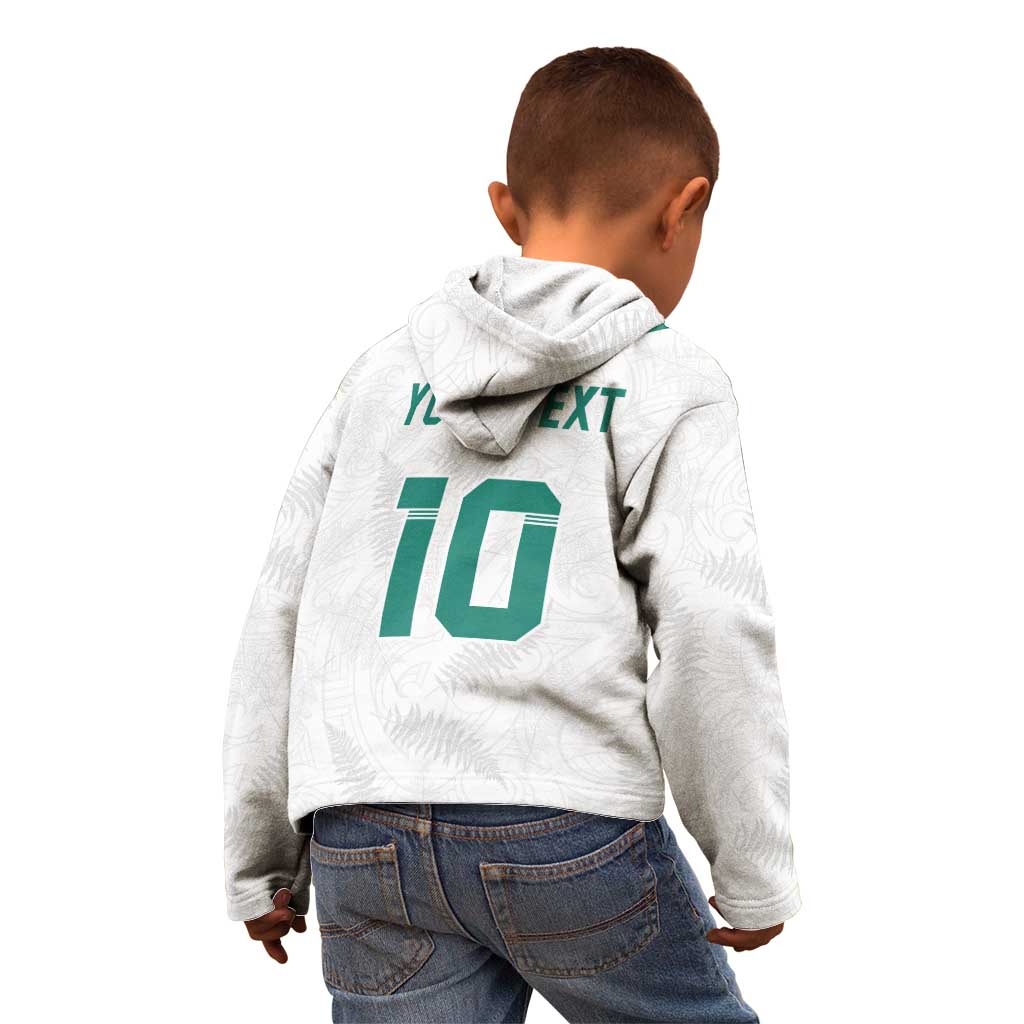 Custom New Zealand Football Kid Hoodie Go All Silver Ferns - Towards World Cup 2026 LT03 - Polynesian Pride