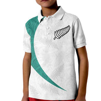 Custom New Zealand Football Kid Polo Shirt Go All Silver Ferns - Towards World Cup 2026 LT03 Kid White - Polynesian Pride