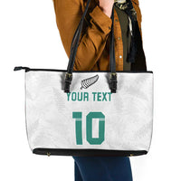 Custom New Zealand Football Leather Tote Bag Go All Silver Ferns - Towards World Cup 2026 LT03 - Polynesian Pride