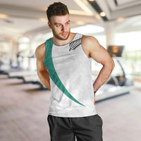 Custom New Zealand Football Men Tank Top Go All Silver Ferns - Towards World Cup 2026 LT03 White - Polynesian Pride