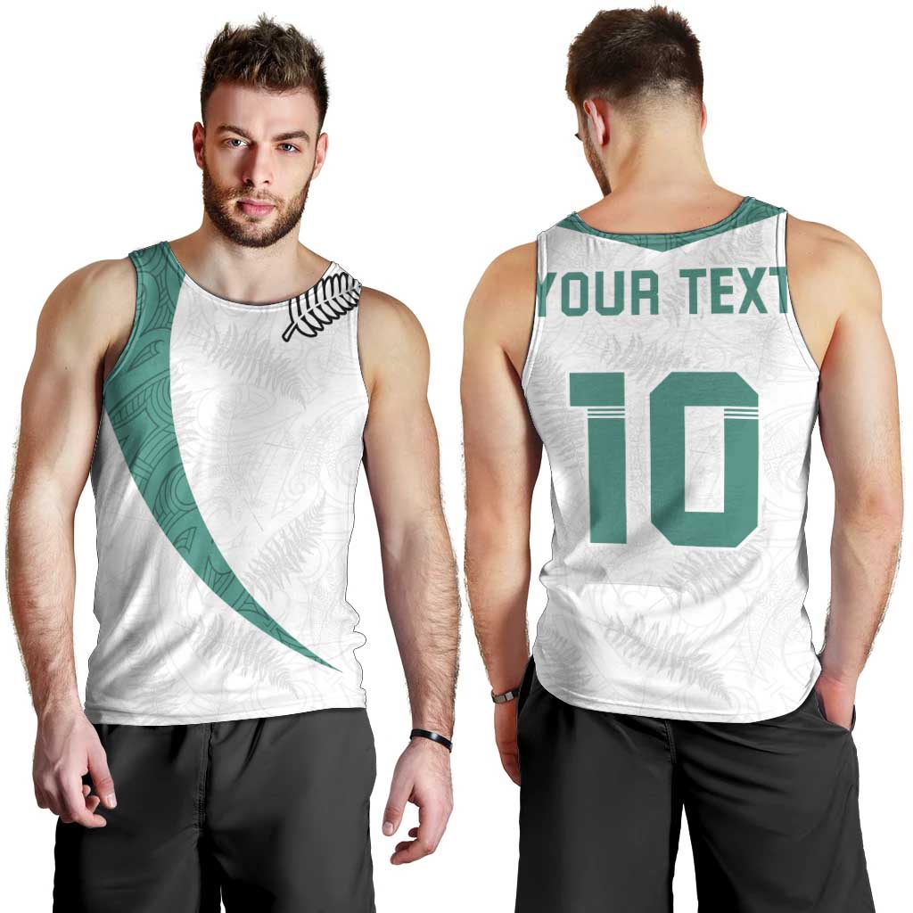 Custom New Zealand Football Men Tank Top Go All Silver Ferns - Towards World Cup 2026 LT03 - Polynesian Pride