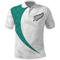 Custom New Zealand Football Polo Shirt Go All Silver Ferns - Towards World Cup 2026 LT03 White - Polynesian Pride