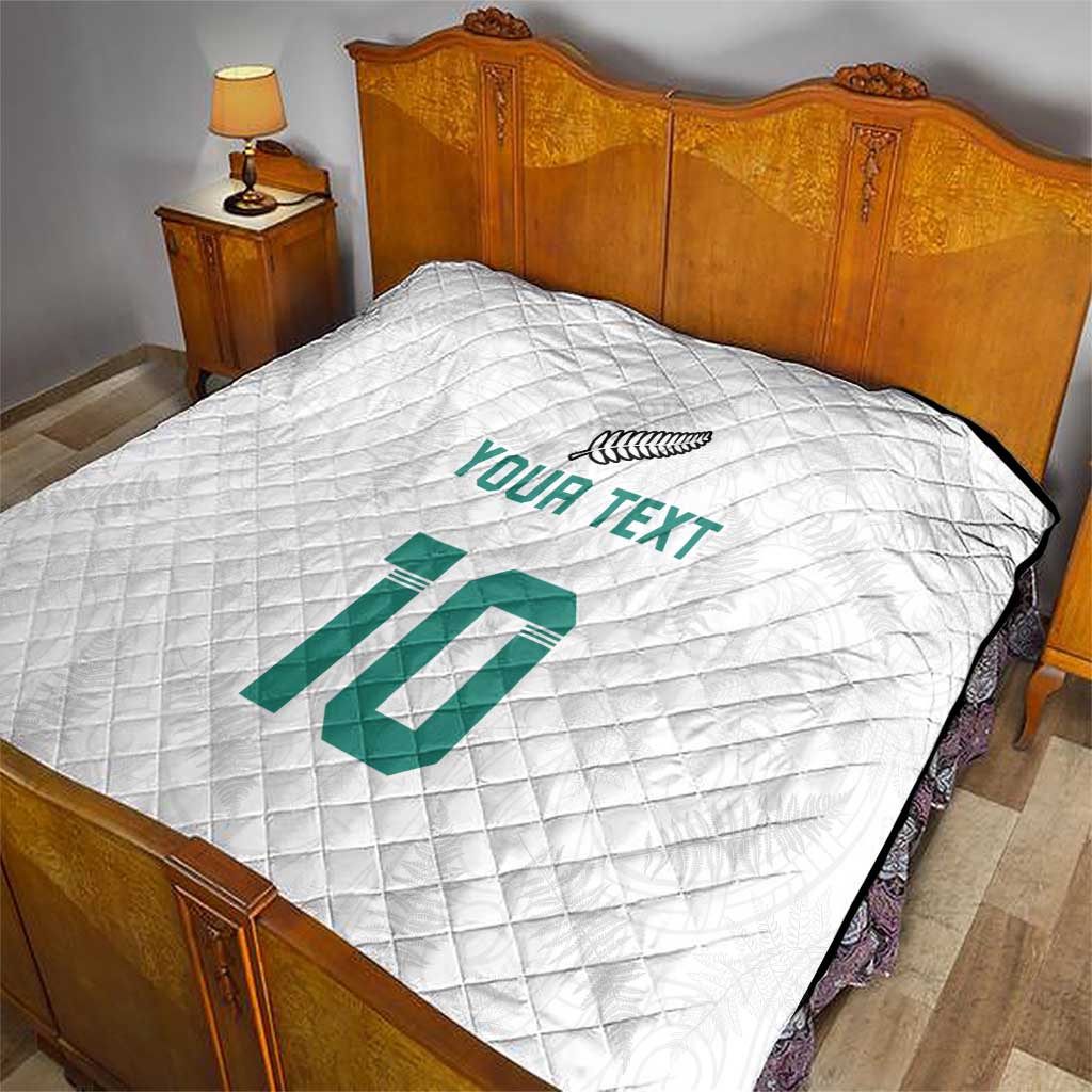 Custom New Zealand Football Quilt Go All Silver Ferns - Towards World Cup 2026 LT03 - Polynesian Pride