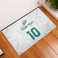 Custom New Zealand Football Rubber Doormat Go All Silver Ferns - Towards World Cup 2026 LT03 - Polynesian Pride