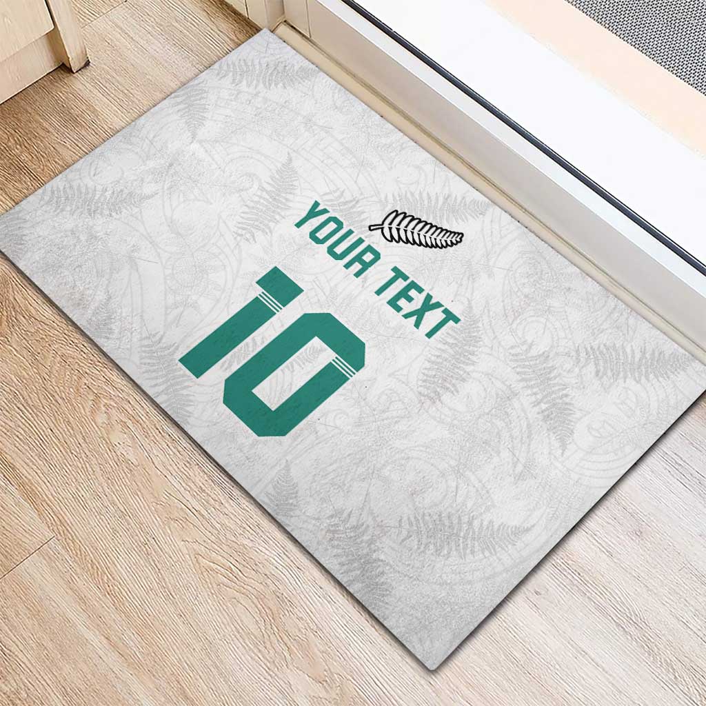 Custom New Zealand Football Rubber Doormat Go All Silver Ferns - Towards World Cup 2026 LT03 - Polynesian Pride
