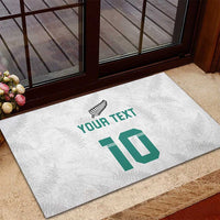Custom New Zealand Football Rubber Doormat Go All Silver Ferns - Towards World Cup 2026 LT03 - Polynesian Pride