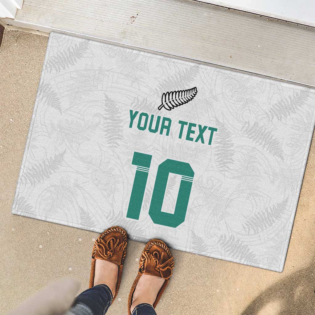 Custom New Zealand Football Rubber Doormat Go All Silver Ferns - Towards World Cup 2026 LT03 - Polynesian Pride