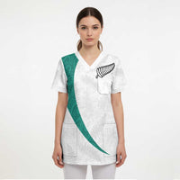 Custom New Zealand Football Scrub Top Go All Silver Ferns - Towards World Cup 2026 LT03 - Polynesian Pride