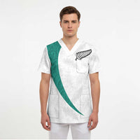 Custom New Zealand Football Scrub Top Go All Silver Ferns - Towards World Cup 2026 LT03 - Polynesian Pride