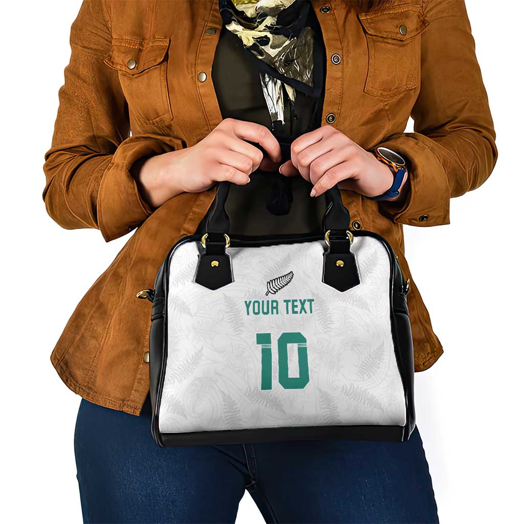Custom New Zealand Football Shoulder Handbag Go All Silver Ferns - Towards World Cup 2026 LT03 - Polynesian Pride