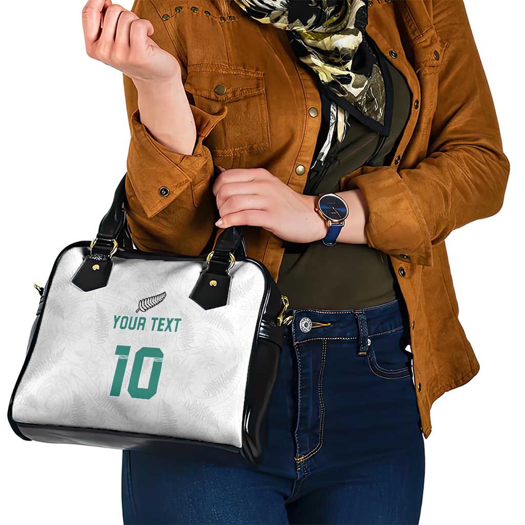 Custom New Zealand Football Shoulder Handbag Go All Silver Ferns - Towards World Cup 2026 LT03 - Polynesian Pride