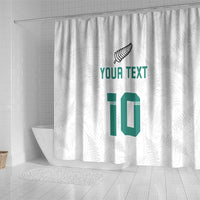 Custom New Zealand Football Shower Curtain Go All Silver Ferns - Towards World Cup 2026 LT03 - Polynesian Pride