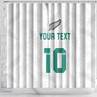 Custom New Zealand Football Shower Curtain Go All Silver Ferns - Towards World Cup 2026 LT03 - Polynesian Pride