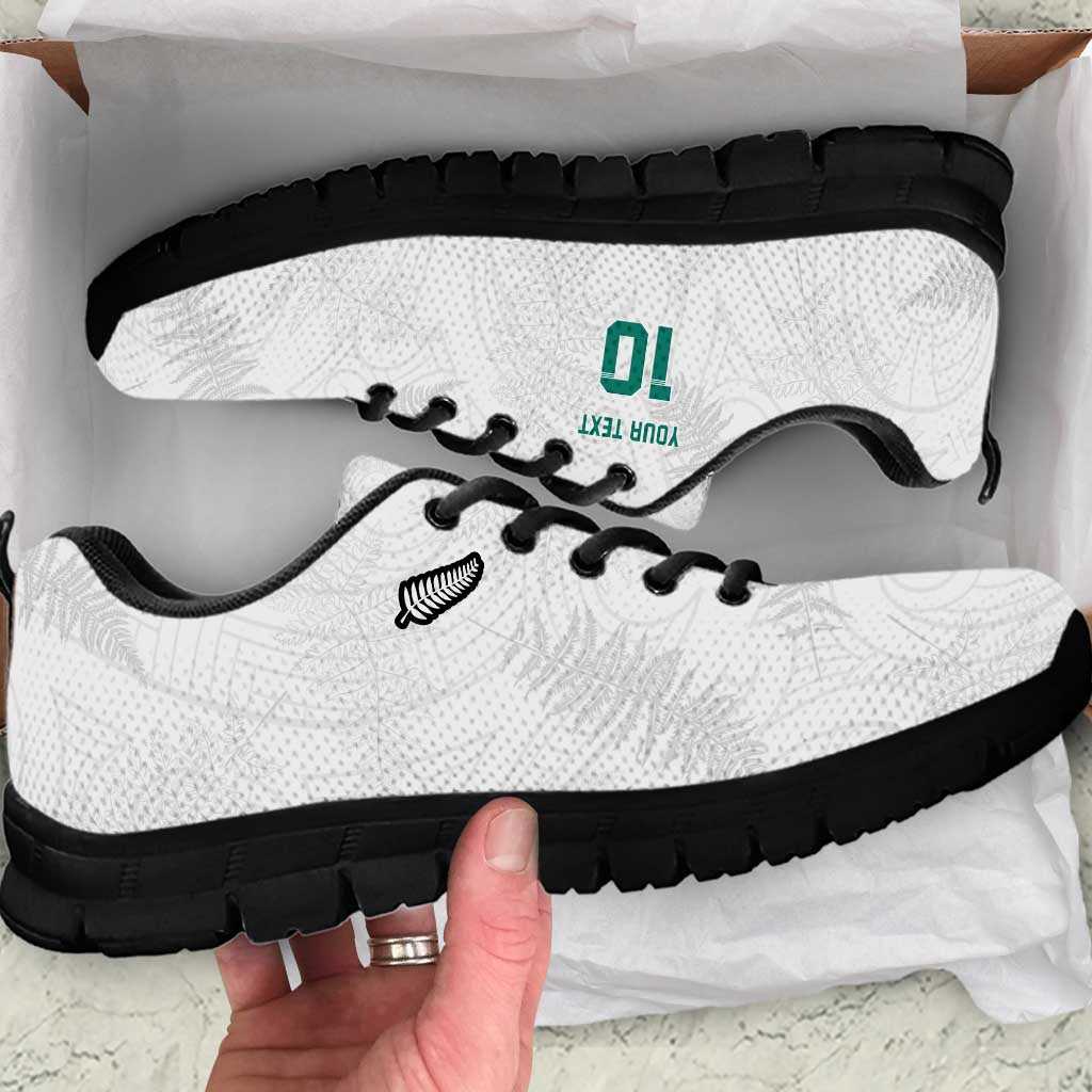 Custom New Zealand Football-Towards World Cup 2026 Sneakers Go All Silver Ferns LT03 White - Polynesian Pride