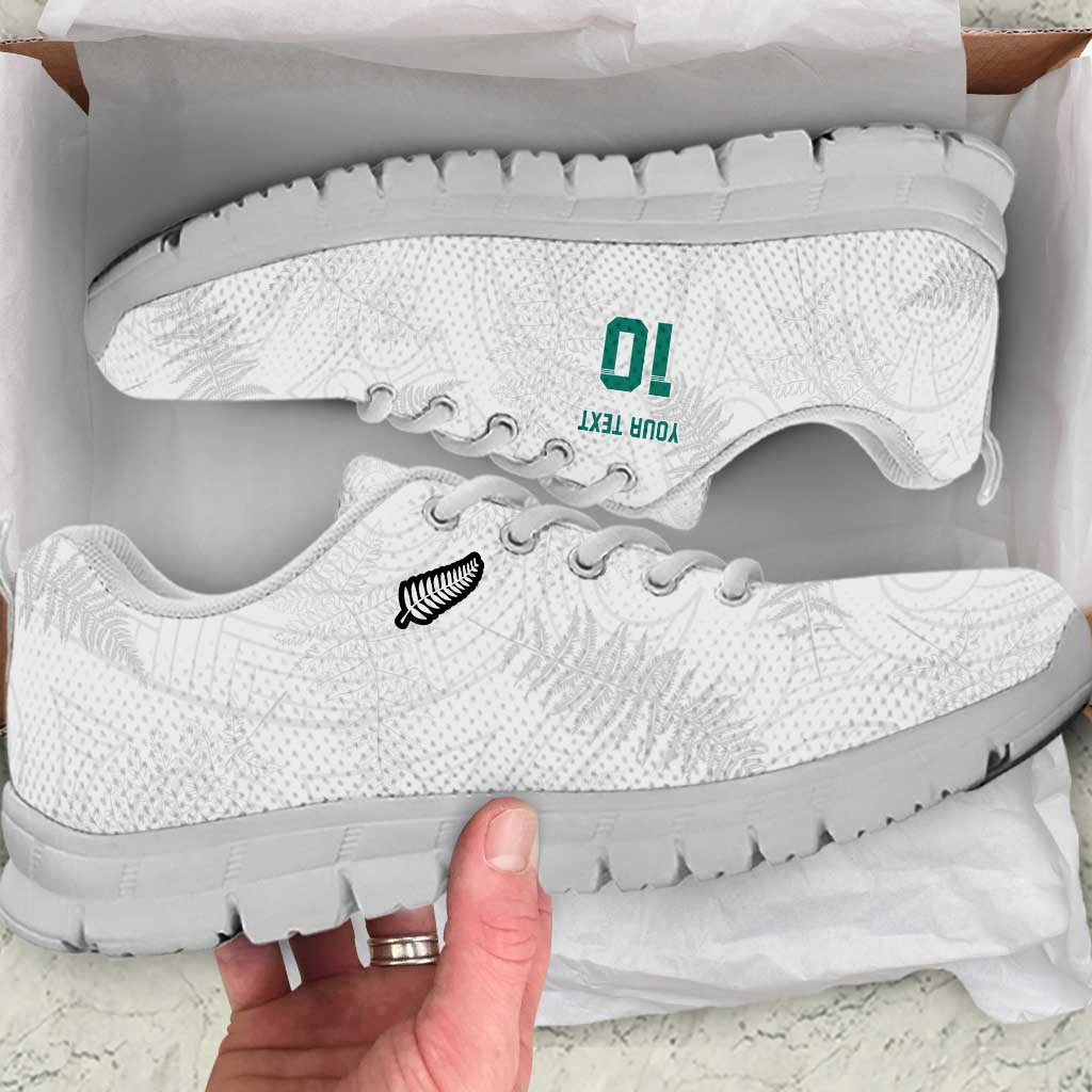 Custom New Zealand Football-Towards World Cup 2026 Sneakers Go All Silver Ferns LT03 White - Polynesian Pride