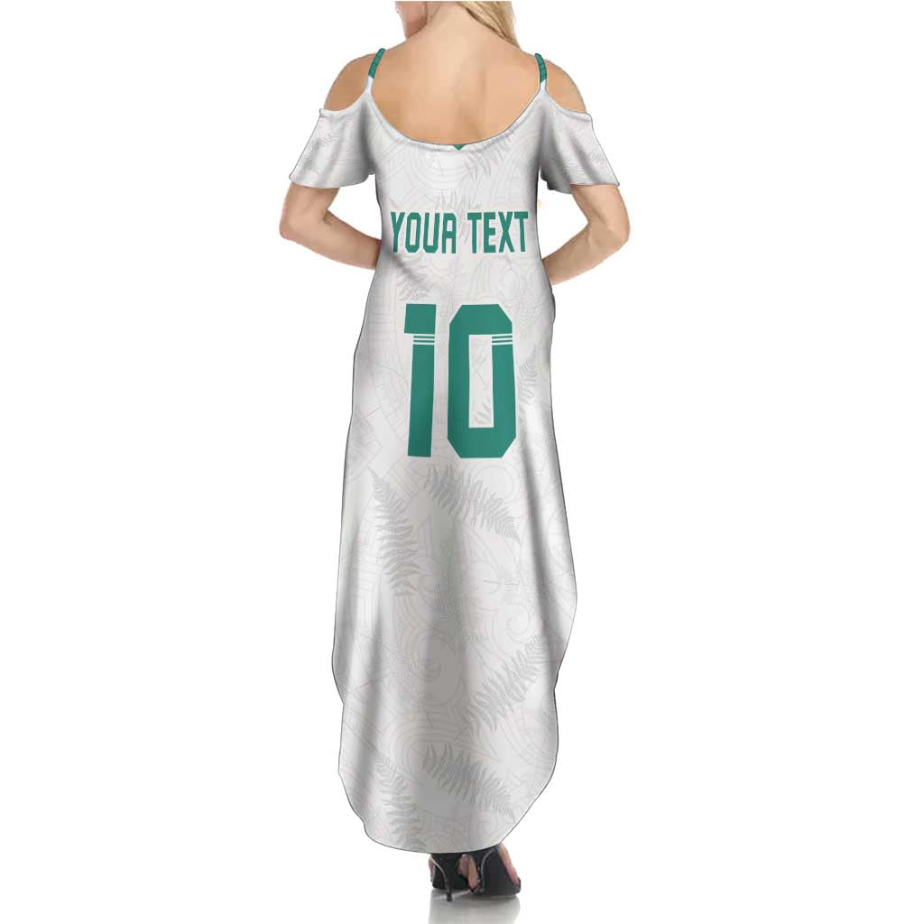 Custom New Zealand Football Summer Maxi Dress Go All Silver Ferns - Towards World Cup 2026 LT03 - Polynesian Pride