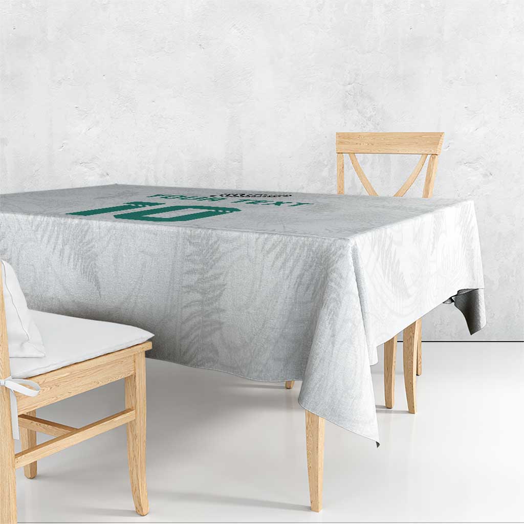 Custom New Zealand Football Tablecloth Go All Silver Ferns - Towards World Cup 2026