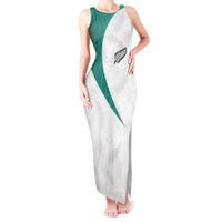 Custom New Zealand Football Tank Maxi Dress Go All Silver Ferns - Towards World Cup 2026 LT03 Women White - Polynesian Pride