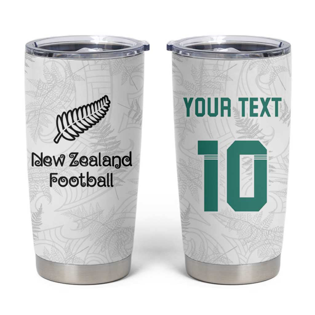 Custom New Zealand Football Tumbler Cup Go All Silver Ferns - Towards World Cup 2026 LT03 White - Polynesian Pride