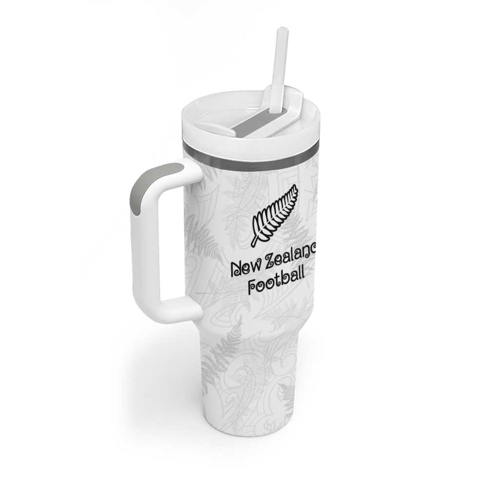 Custom New Zealand Football Tumbler With Handle Go All Silver Ferns - Towards World Cup 2026 LT03 - Polynesian Pride