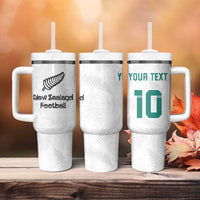 Custom New Zealand Football Tumbler With Handle Go All Silver Ferns - Towards World Cup 2026 LT03 - Polynesian Pride