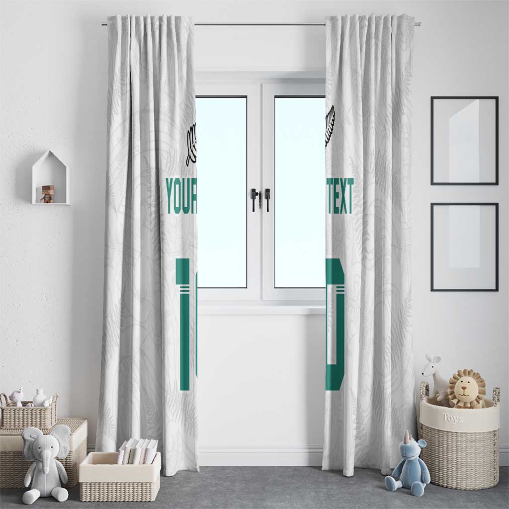 Custom New Zealand Football Window Curtain Go All Silver Ferns - Towards World Cup 2026 LT03 - Polynesian Pride