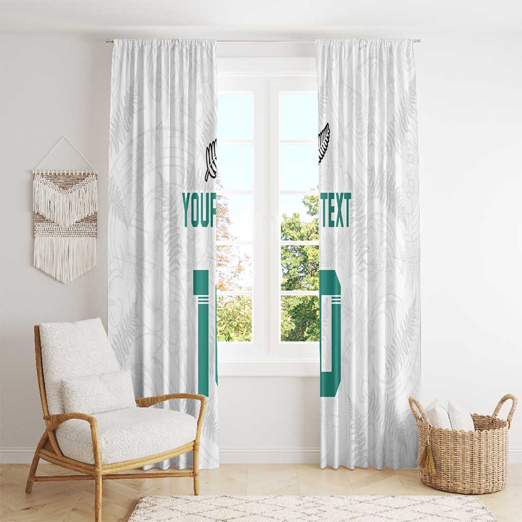 Custom New Zealand Football Window Curtain Go All Silver Ferns - Towards World Cup 2026 LT03 - Polynesian Pride