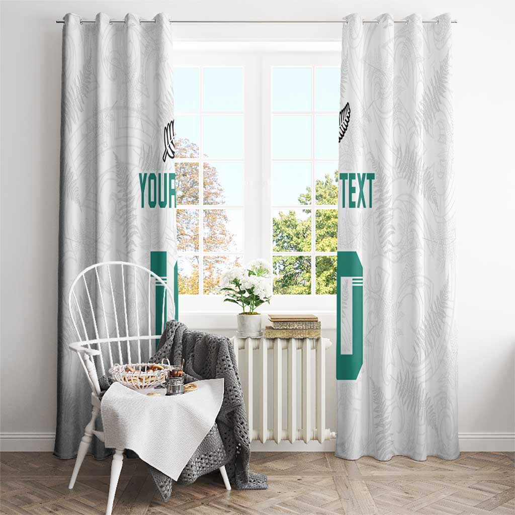 Custom New Zealand Football Window Curtain Go All Silver Ferns - Towards World Cup 2026 LT03 - Polynesian Pride