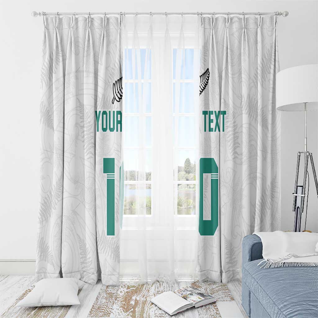 Custom New Zealand Football Window Curtain Go All Silver Ferns - Towards World Cup 2026 LT03 - Polynesian Pride