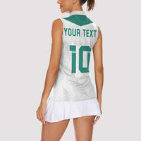 Custom New Zealand Football Women Sleeveless Polo Shirt Go All Silver Ferns - Towards World Cup 2026 LT03 - Polynesian Pride