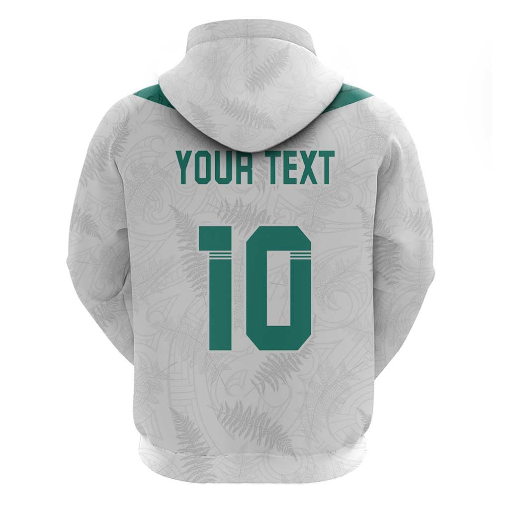 Custom New Zealand Football Zip Hoodie Go All Silver Ferns - Towards World Cup 2026 LT03 - Polynesian Pride
