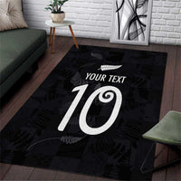 Custom New Zealand Rugby Area Rug All Silver Ferns Blacks