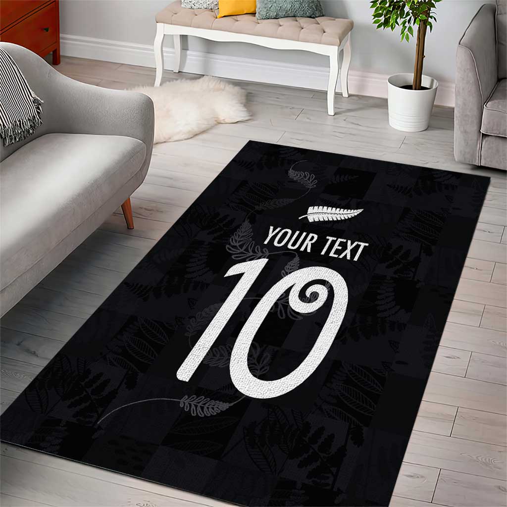 Custom New Zealand Rugby Area Rug All Silver Ferns Blacks