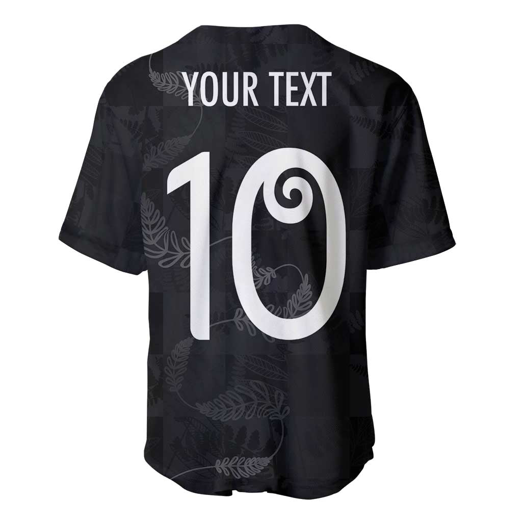 Custom New Zealand Rugby Baseball Jersey All Silver Ferns Blacks LT03 - Polynesian Pride