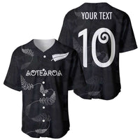 Custom New Zealand Rugby Baseball Jersey All Silver Ferns Blacks LT03 - Polynesian Pride