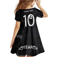 Custom New Zealand Rugby Family Matching Mermaid Dress and Hawaiian Shirt All Silver Ferns Blacks LT03 - Polynesian Pride