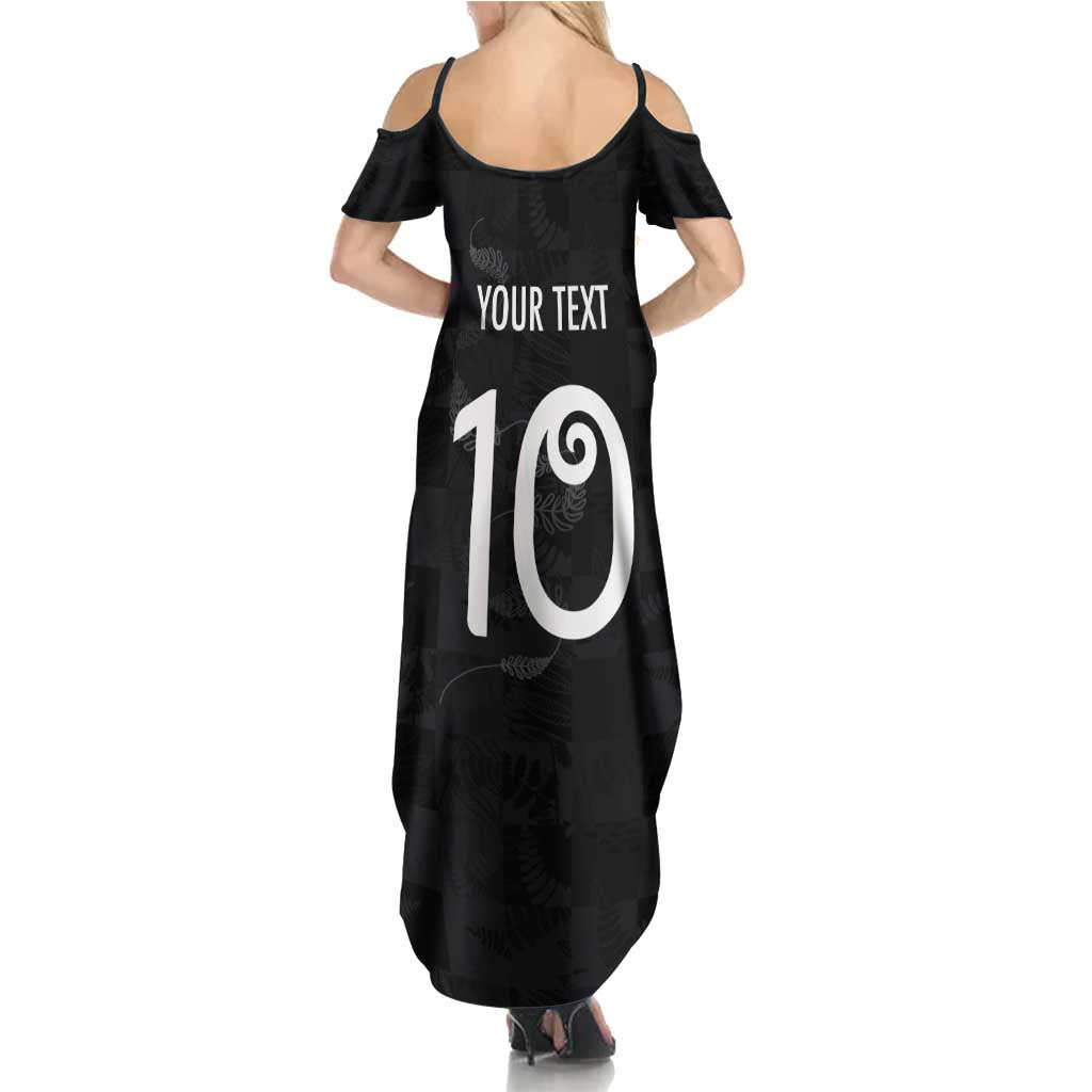 Custom New Zealand Rugby Family Matching Summer Maxi Dress and Hawaiian Shirt All Silver Ferns Blacks LT03 - Polynesian Pride