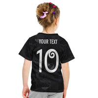 Custom New Zealand Rugby Kid T Shirt All Silver Ferns Blacks